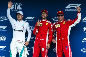 GP Deutschland - Die ersten Drei: Sebastian Vettel, Valtteri Bottas und Kimi Räikkönen